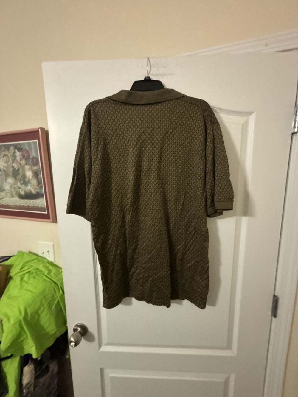Vintage Bobby Jones Collection Men's Geometric Patterned Golf Polo Shirt Made in - Picture 6 of 6
